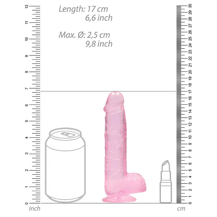 Dildos Shots Toys RealRock 6 Inch Pink Realistic Crystal Clear Dildo Dildos Shots Toys RealRock 6 Inch Pink Realistic Crystal Clear Dildo