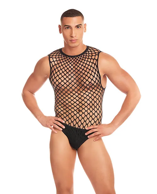 Rainbow Party Full Effect Large Mesh Unitard 2 pc Set Rene Rofe Anal