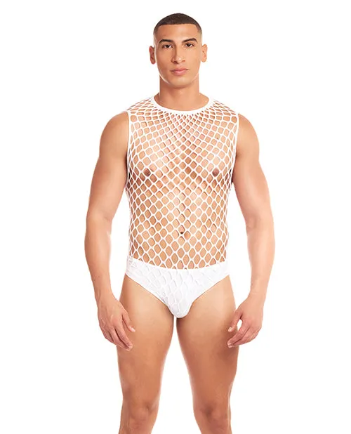 Rainbow Party Full Effect Large Mesh Unitard 2 pc Set Rene Rofe Anal