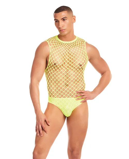 Rainbow Party Full Effect Large Mesh Unitard 2 pc Set Rene Rofe Anal