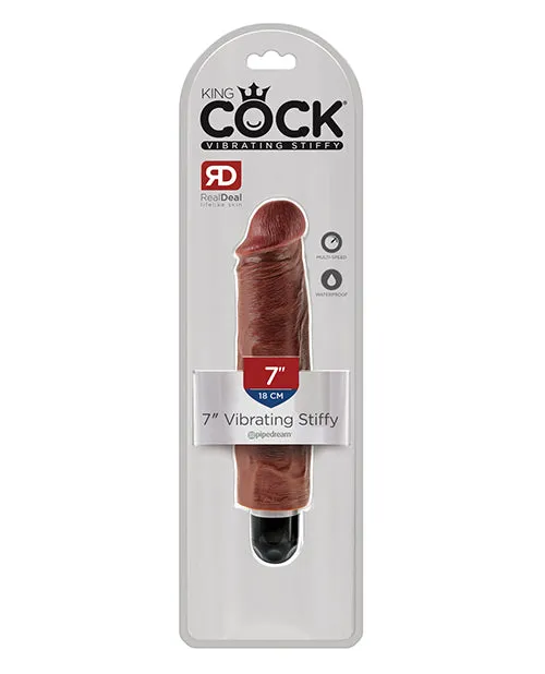 Pipedream Products Dildos King Cock 7 Vibrating Stiffy Brown