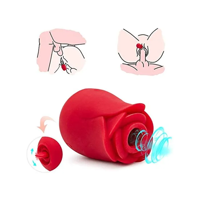 2 in 1 Rose Toy for Women Licking Sucking JazzToy Vibrators