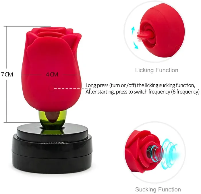 2 in 1 Rose Toy for Women Licking Sucking JazzToy Vibrators
