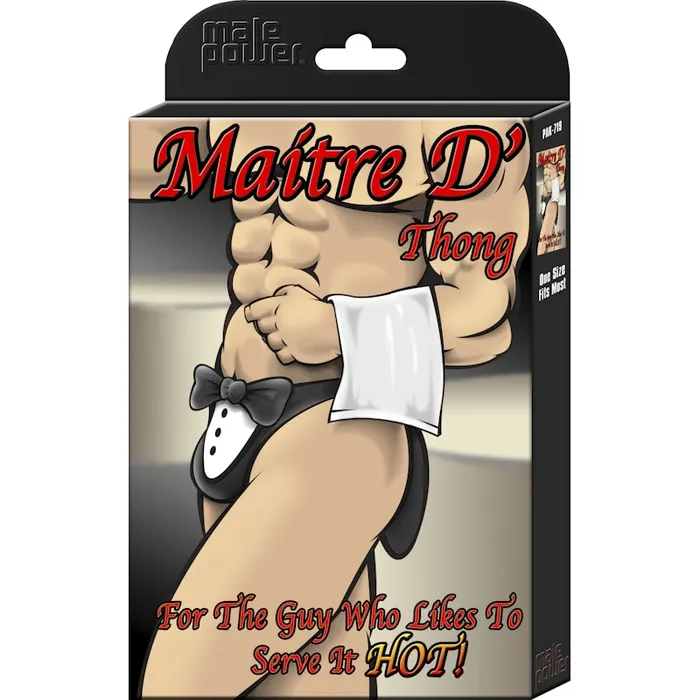 Male Power Teddies And Bodies MaitreD Thong Novelty Underwear One Size Black