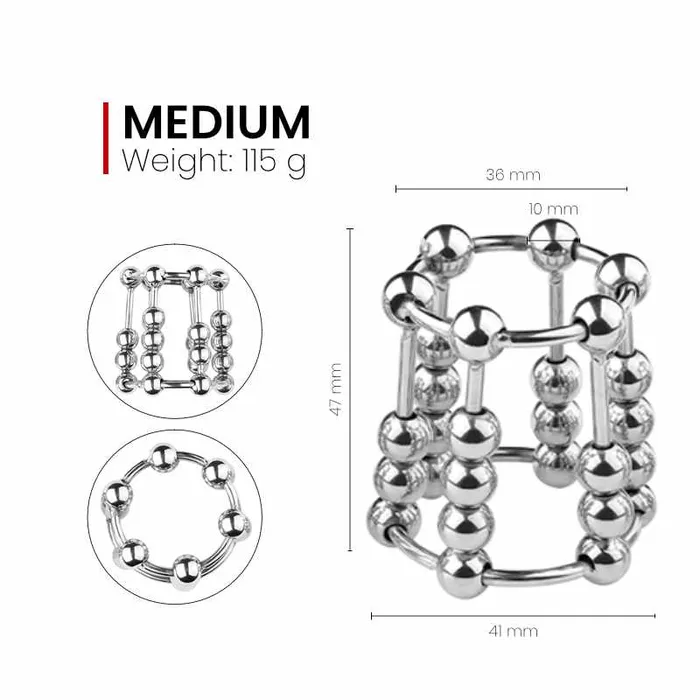 Cocky Penis Cage with Movable Beads FRISKY BUSINESS SG Male Sex Toys