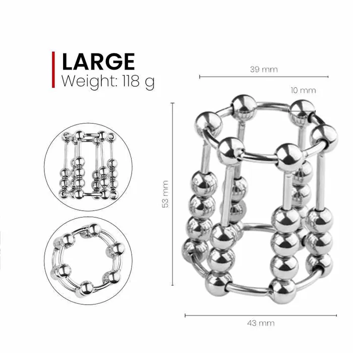 Cocky Penis Cage with Movable Beads FRISKY BUSINESS SG Male Sex Toys