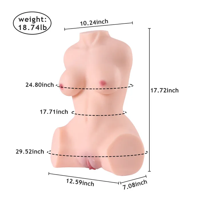 Male Sex Toys nastnova NinaFor EU Customers 1874lb Small Boobs Sex Doll Torso