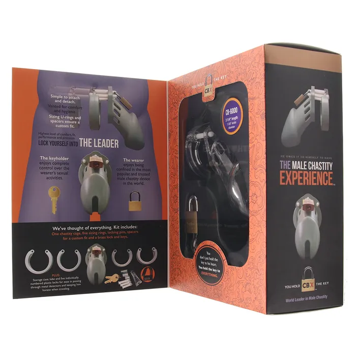 CB6000 Clear Male Chastity Device in 325 Inch CBX Anal