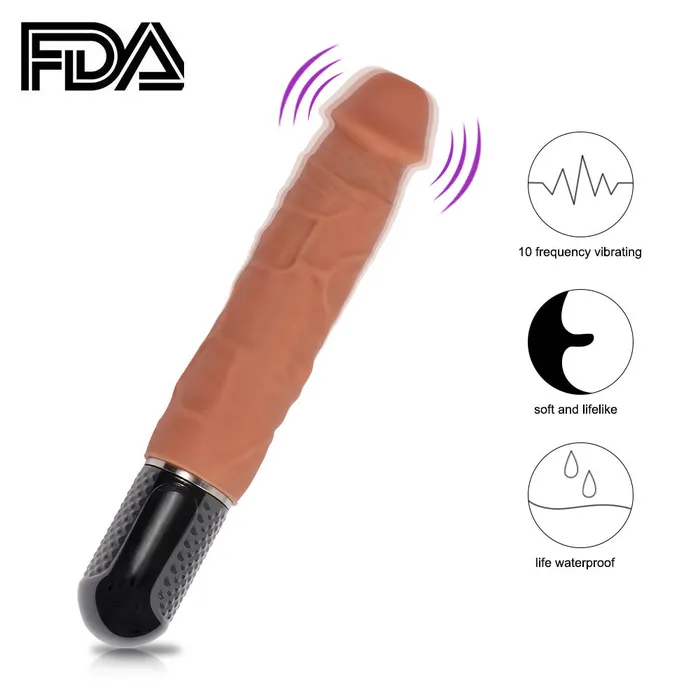 D6 Silicone 10 Function Classic Realistic Dildo Vibrator 79 Inch Modi Female Sex Toys