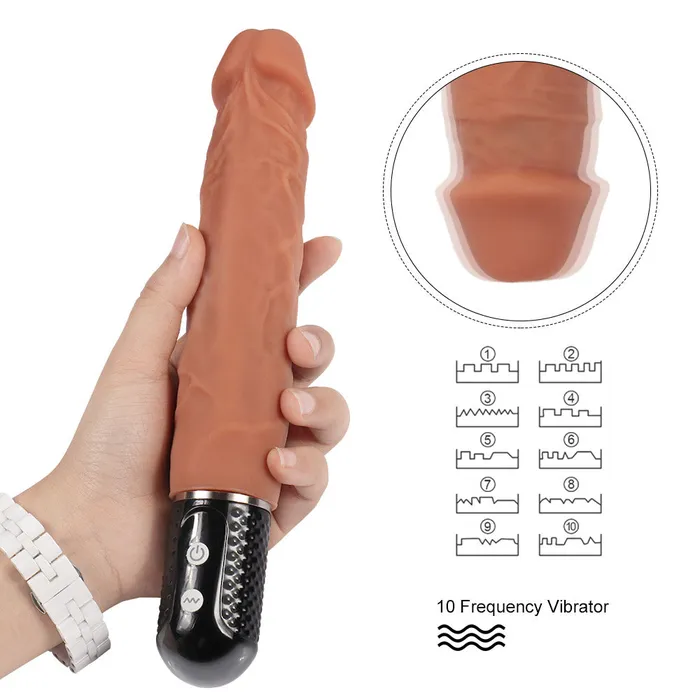 D6 Silicone 10 Function Classic Realistic Dildo Vibrator 79 Inch Modi Female Sex Toys