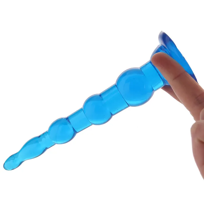 Electric Eel Anal Blue Line 675 Inch Anal Beads With Suction Base