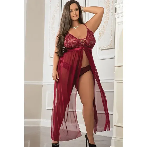 Empire Waist Laced Sheer Long Dress Panty Mulled Wine Qn G World Intimates Female Sex Toys Empire Waist Laced Sheer Long Dress Panty Mulled Wine Qn G World Intimates Female Sex Toys