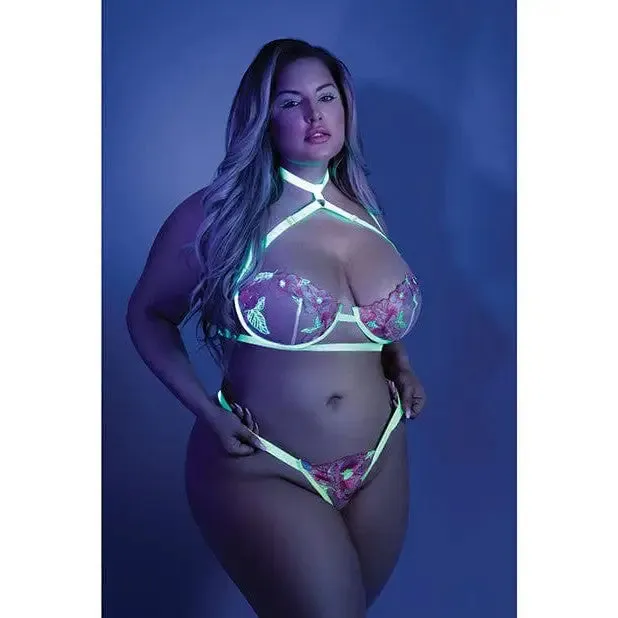 Female Sex Toys Fantasy Lingerie Glow In a Trance Black Light Embroidered Harness Bra Leg Garter Belt GString by Fantasy Lingerie Female Sex Toys Fantasy Lingerie Glow In a Trance Black Light Embroidered Harness Bra Leg Garter Belt GString by Fantasy Lingerie