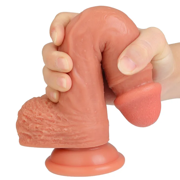 Female Sex Toys Modi B23 Realistic Dual Density Liquid Silicone Suction Cup Dildo with Balls 87 Inch