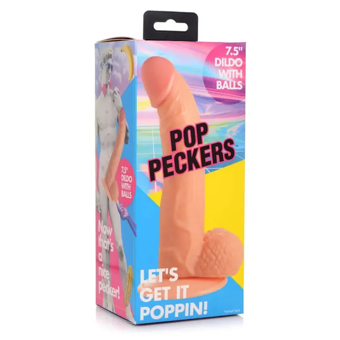 Female Sex Toys Pop Peckers Pop Peckers 75 Dildo with Balls