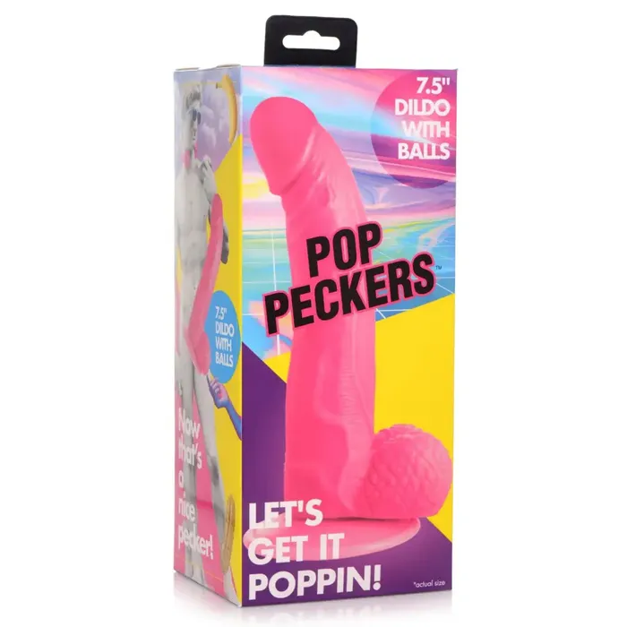 Female Sex Toys Pop Peckers Pop Peckers 75 Dildo with Balls