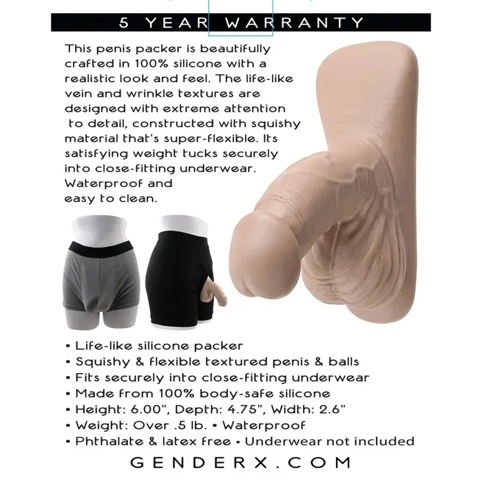 Gender X Anal Gender X Packer Silicone 4in Light