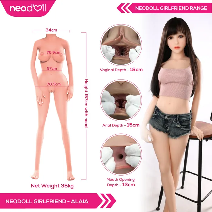 Male Sex Toys Neodoll Girlfriend Alaia Realistic Sex Doll 157cm Natural Neodoll