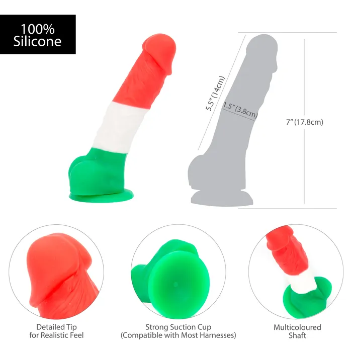 Pure Love TriColour Realistic Dildo With Suction Base 7 In PL Female Sex Toys
