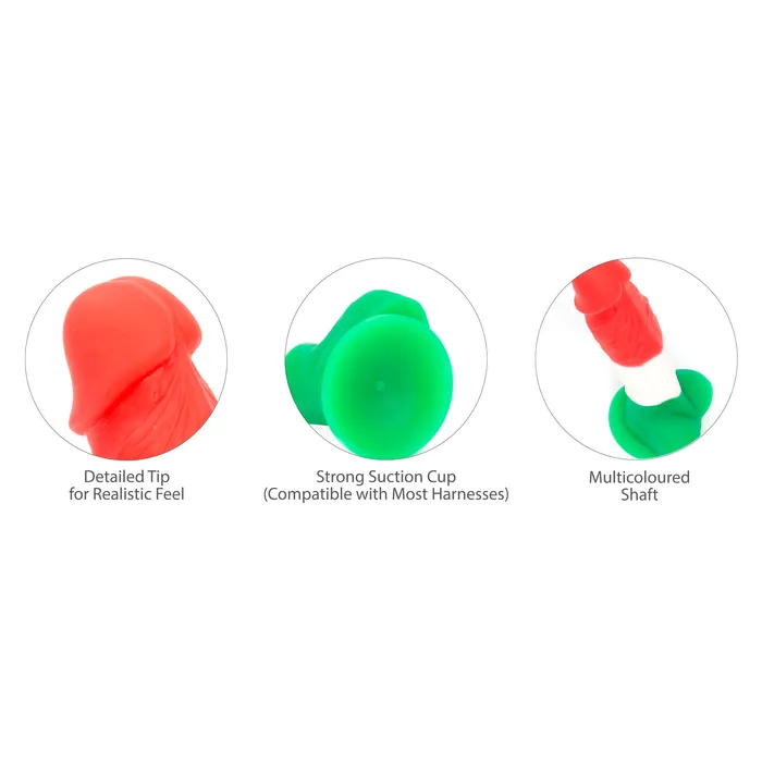 Pure Love TriColour Realistic Dildo With Suction Base 7 In PL Female Sex Toys