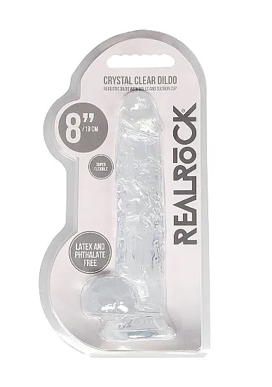 Realistic 8 Dildo With Balls Transparent HonourSkintwocom Female Sex Toys