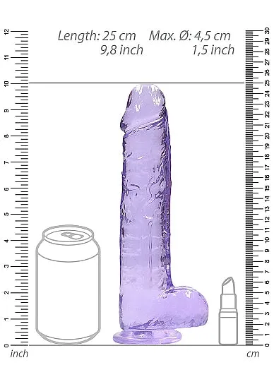 Realistic 9 Dildo With Balls Purple HonourSkintwocom Female Sex Toys