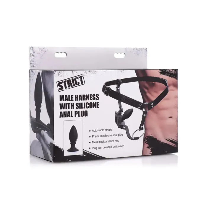 STRICT Male Sex Toys Male Cock Ring Harness With Silicone Anal Plug STRICT Male Sex Toys Male Cock Ring Harness With Silicone Anal Plug