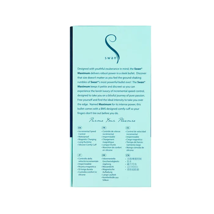 Swan Female Sex Toys Swan Maximum Bullet Vibrator Silicone Comfy Cuff Blue