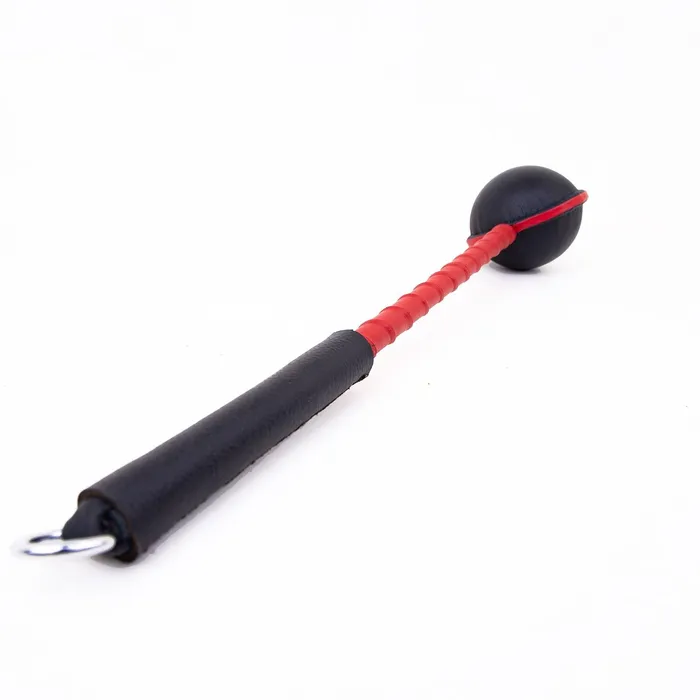 The Orb Leather Ballbusting Paddle Black Red Fetters Restraints