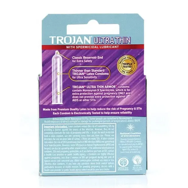 Trojan Ultra Thin Armor Spermicidal Box Of 3 Trojan Female Sex Toys Trojan Ultra Thin Armor Spermicidal Box Of 3 Trojan Female Sex Toys