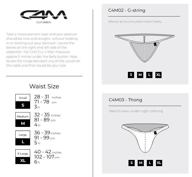 CUT 4 MEN Female Sex Toys C4M Soft Stretch Ergonomic Mens Thong Provocative Cartoon