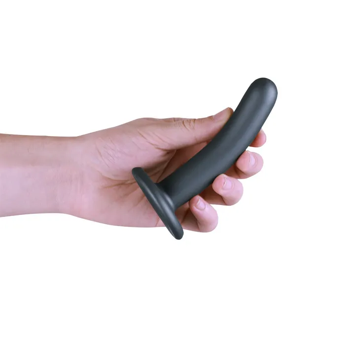 Dildos Shots Toys Shots Ouch Liquid Silicone GSpot 5 Inch Dildo Gun Metal