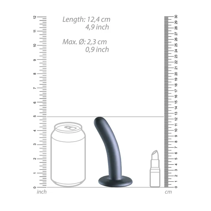 Dildos Shots Toys Shots Ouch Liquid Silicone GSpot 5 Inch Dildo Gun Metal