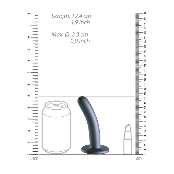 Dildos Shots Toys Shots Ouch Liquid Silicone GSpot 5 Inch Dildo Gun Metal