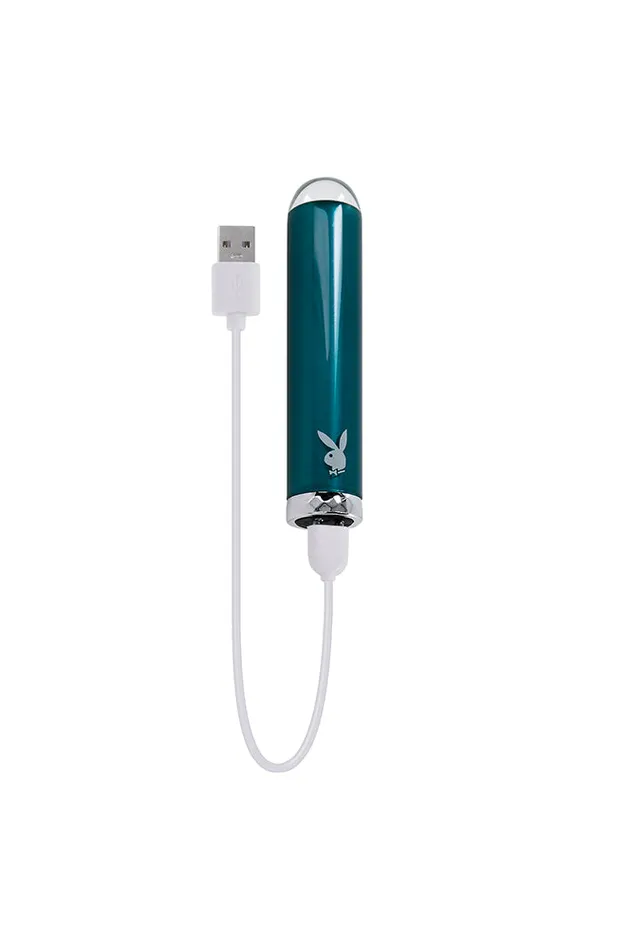 Evolved Female Sex Toys Playboy Emerald Glass Tip Bullet Vibrator Green