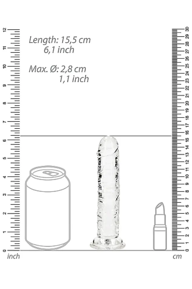 Female Sex Toys Shots Toys Shots Toys RealRock 6 Realistic Dildo with Suction Cup Clear
