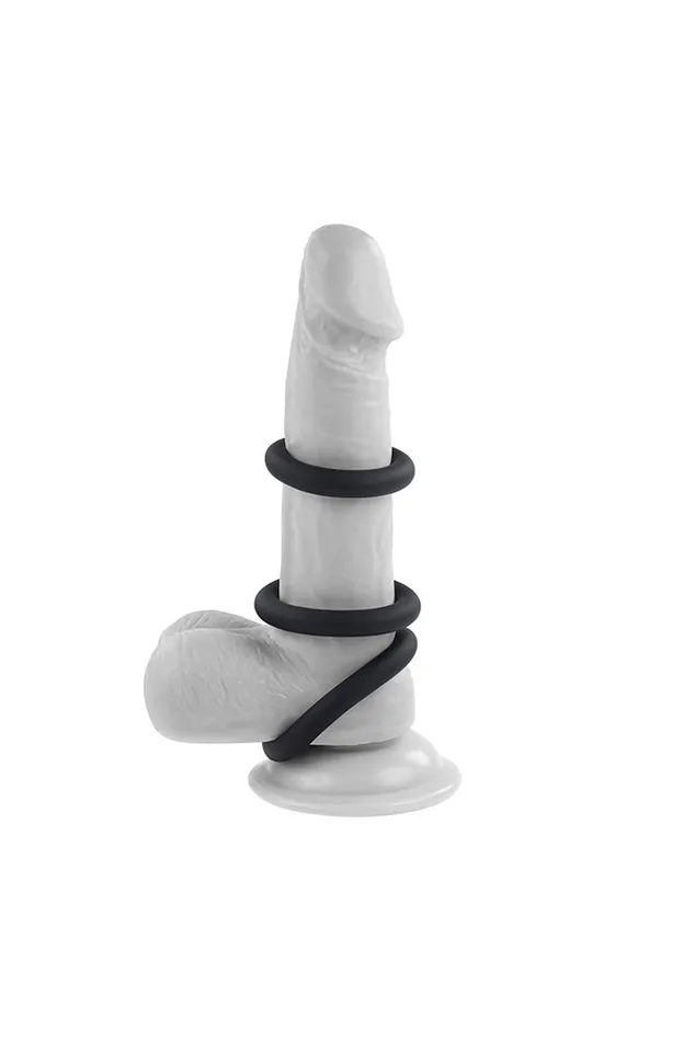 Male Sex Toys Selopa Selopa 3 Ring Circus Cock Ring Set Black