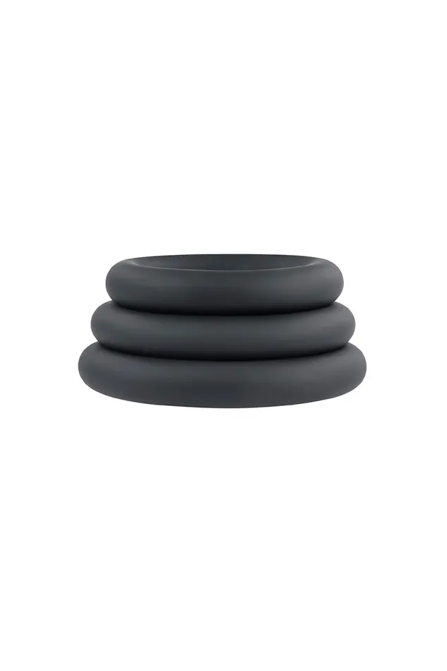 Male Sex Toys Selopa Selopa 3 Ring Circus Cock Ring Set Black