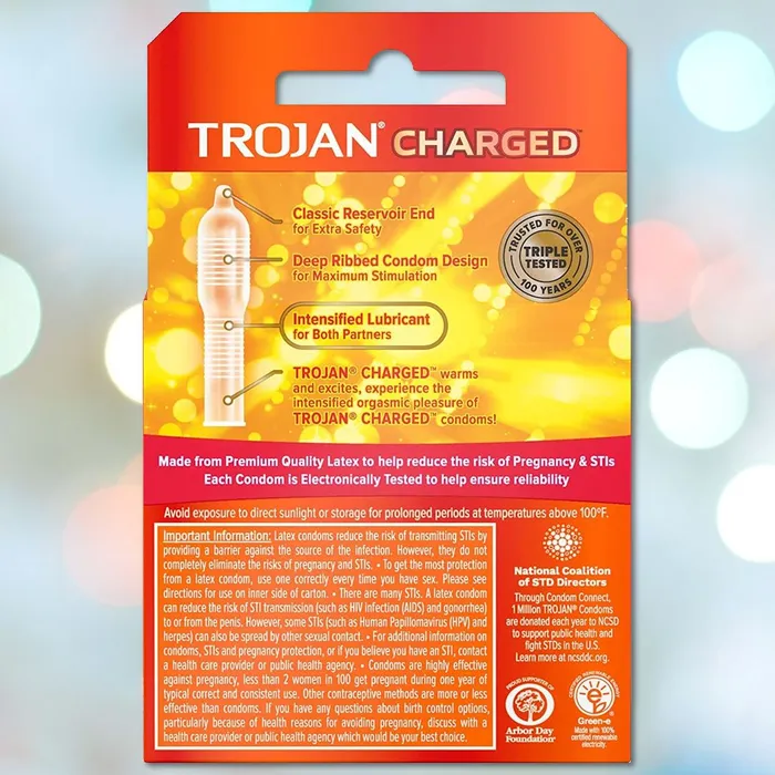 Male Sex Toys Trojan Trojan Charged DeepRibbed Condoms