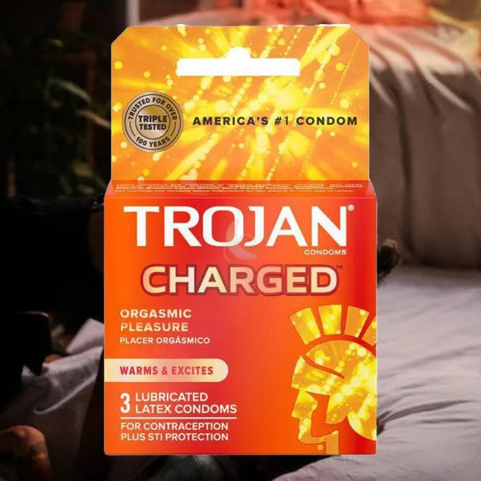 Male Sex Toys Trojan Trojan Charged DeepRibbed Condoms