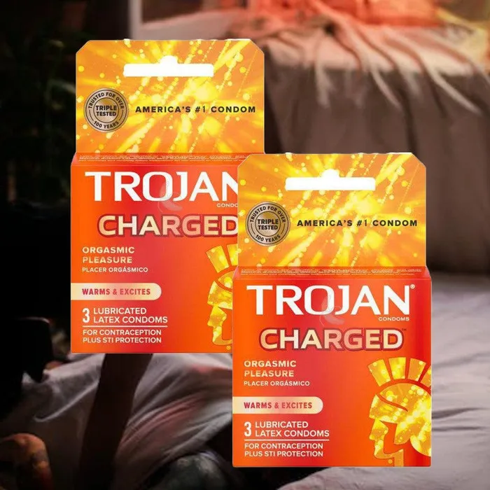 Male Sex Toys Trojan Trojan Charged DeepRibbed Condoms