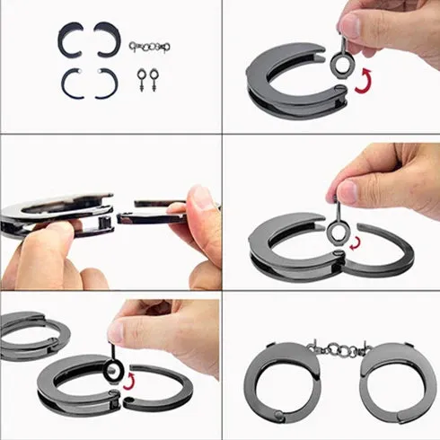 Room Fun Flying Saucer Solid Metal Handcuffs Black Room Fun Anal