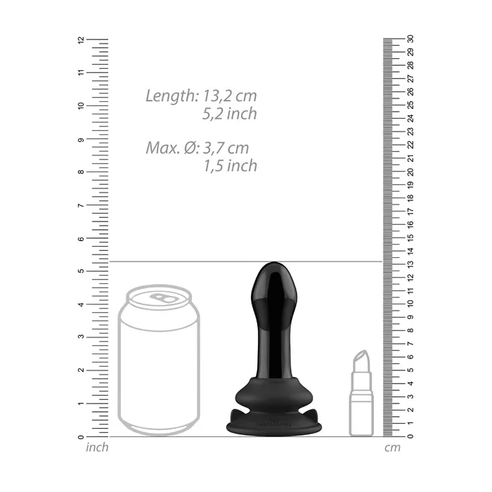 Shots Chrystalino Pluggy Glass Plug Black Shots Toys Anal