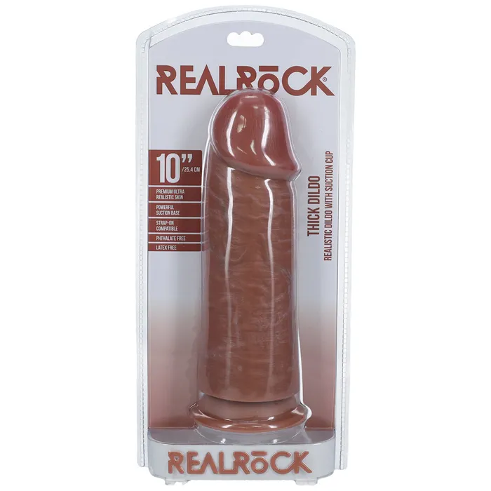 Shots Real Rock Extra Thick Dildo 10 Inch Tan Shots Toys Dildos
