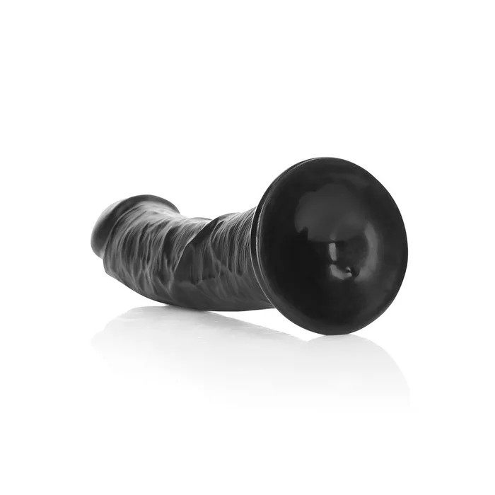 Shots Toys Dildos Shots Real Rock Realistic Curved Dildo 8 Inch Black