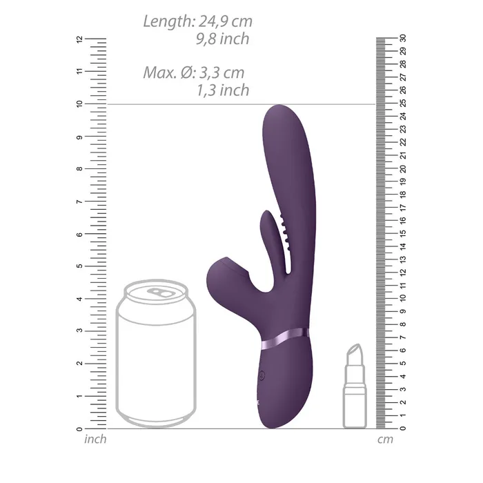 Shots Toys Vibrators Shots Vive Ena Thrusting Rabbit Purple
