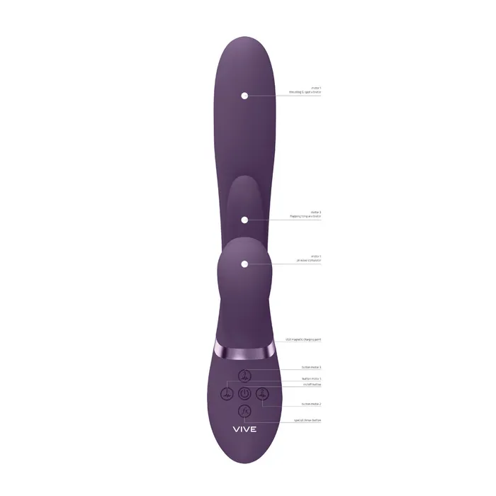 Shots Toys Vibrators Shots Vive Ena Thrusting Rabbit Purple