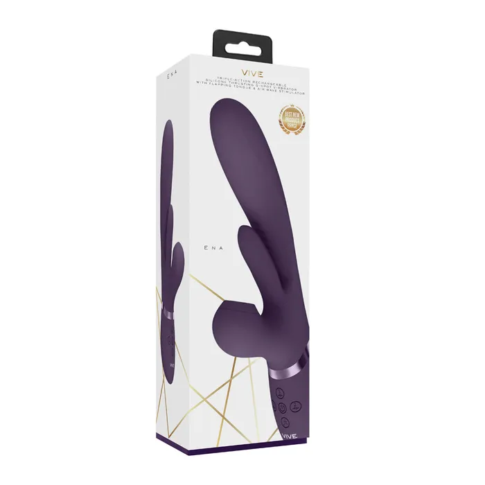Shots Toys Vibrators Shots Vive Ena Thrusting Rabbit Purple