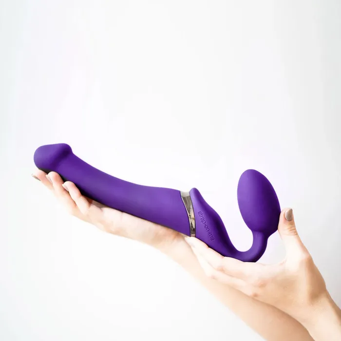 STRAP ON ME Female Sex Toys Strap On Me Strapless Bendable Remote Vibrating Strap On XL Purple