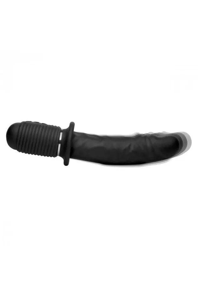 XR Brands Anal XR Brands Master Series Power Pounder Vibrating and Thrusting Silicone Dildo Black